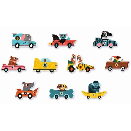 djeco puzzel duo racewagens 10x2st | DJ08148 | 1