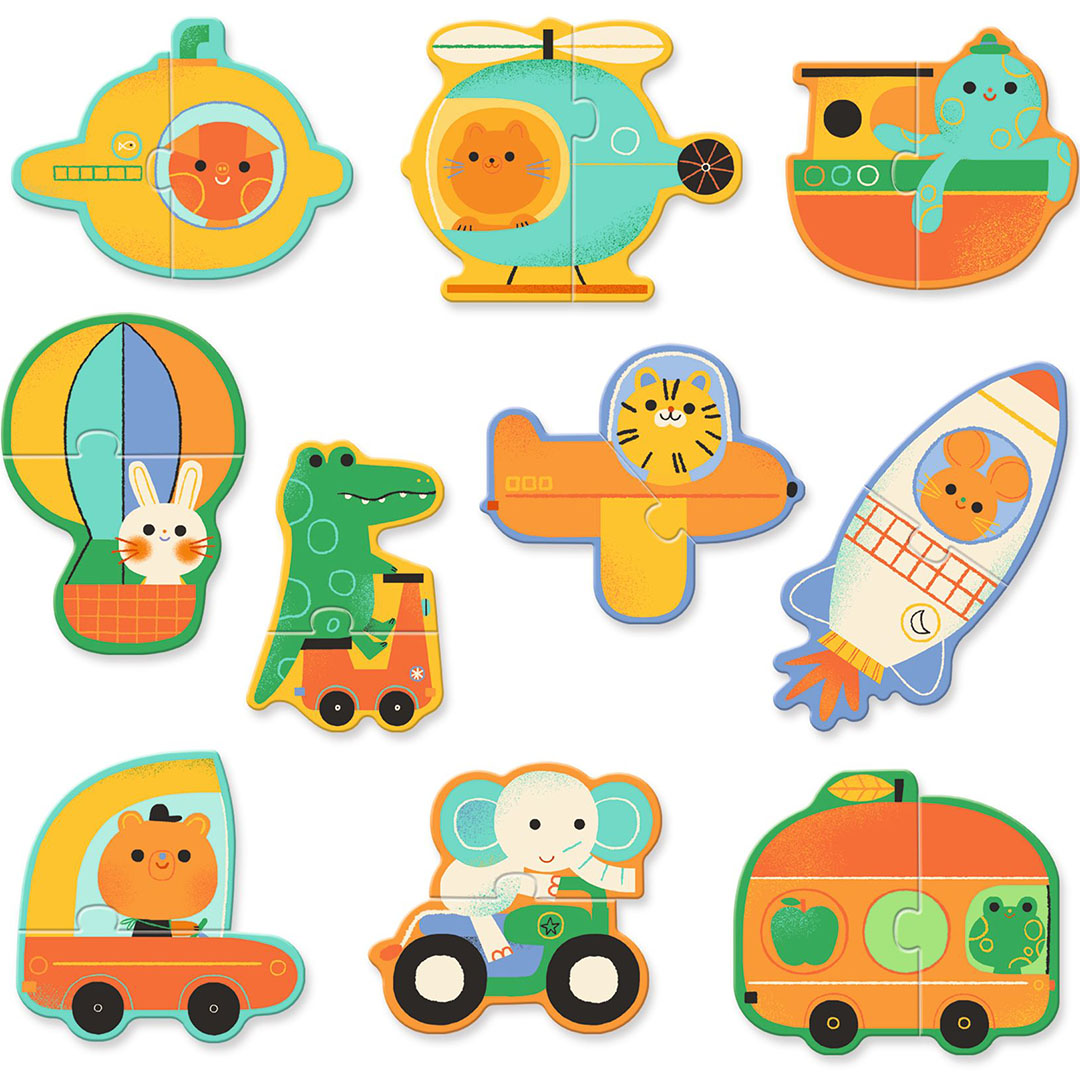 djeco puzzel duo - voertuigen - 10x2st | DJ08270 | 0