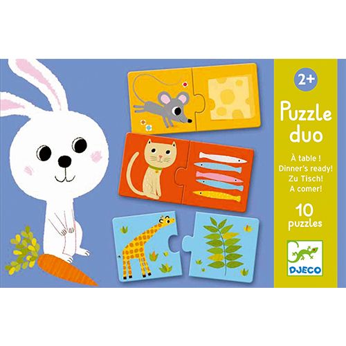djeco puzzel duo wie eet wat (10x2st)  | DJ08166 | 0