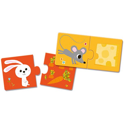 djeco puzzel duo wie eet wat (10x2st)  | DJ08166 | 1