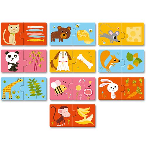 djeco puzzel duo wie eet wat (10x2st)  | DJ08166 | 2