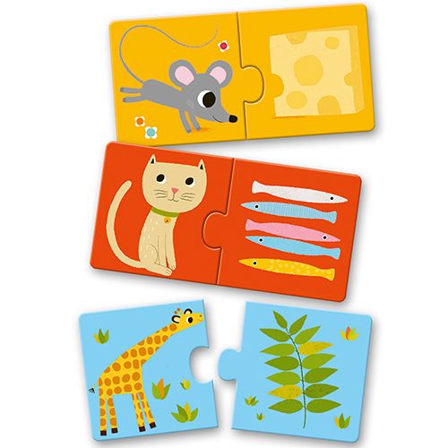 djeco puzzel duo wie eet wat (10x2st)  | DJ08166 | 3