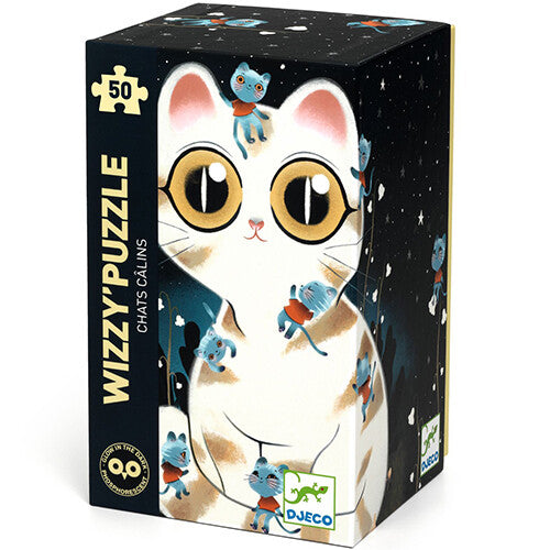 djeco puzzel glow in the dark knuffelige kat - 50st | DJ07021 | 1