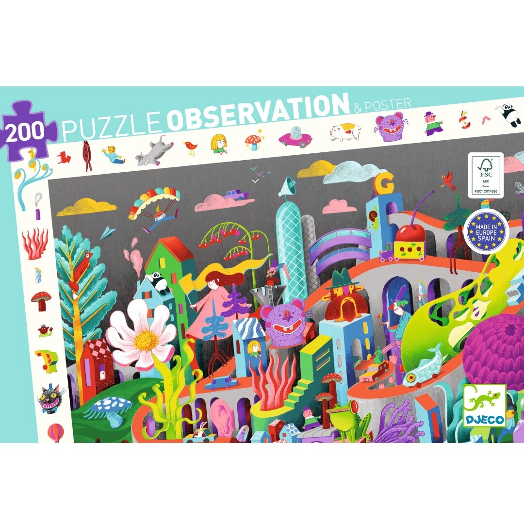 djeco puzzel observation crazy town - 200st | DJ07462 | 0