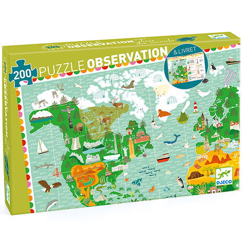 djeco puzzel reis rond de wereld - 200st | DJ07412 | 4