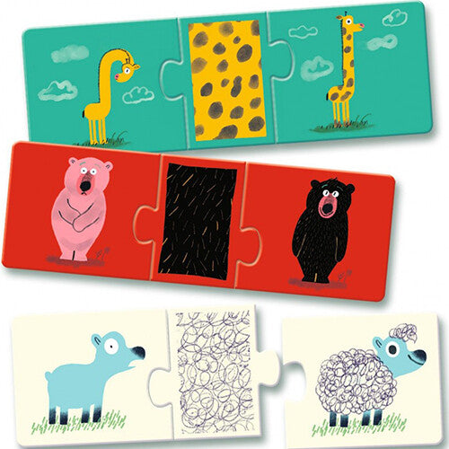 djeco puzzel trio naakte dieren - 8x3st | DJ08186 | 1