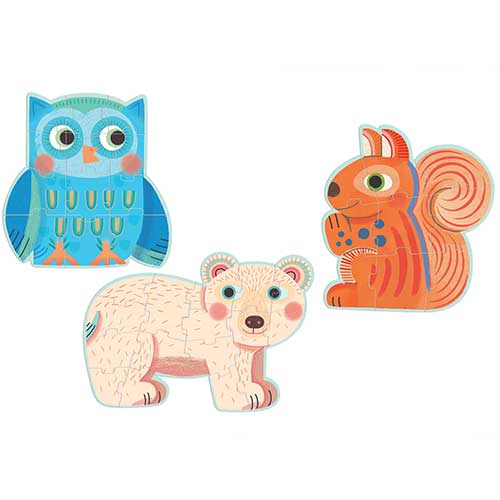 djeco puzzels in het bos (9,12 en 16st) | DJ07143 | 1