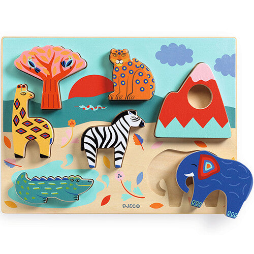 djeco reliëfpuzzel savanne - 7st | DJ01068 | 0