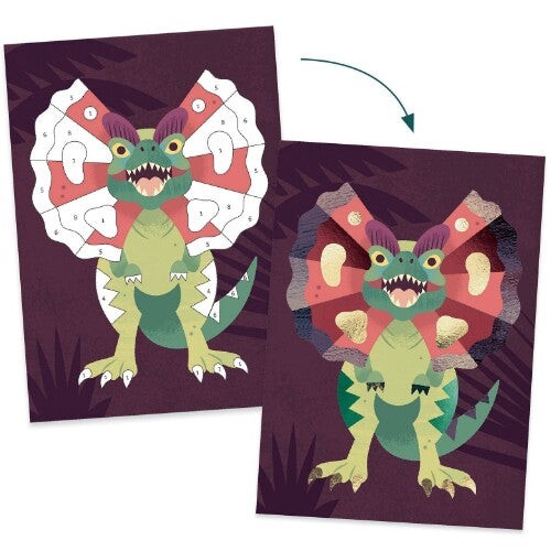 djeco schilderijtjes metalliseren dinosaurussen | DJ09518 | 1