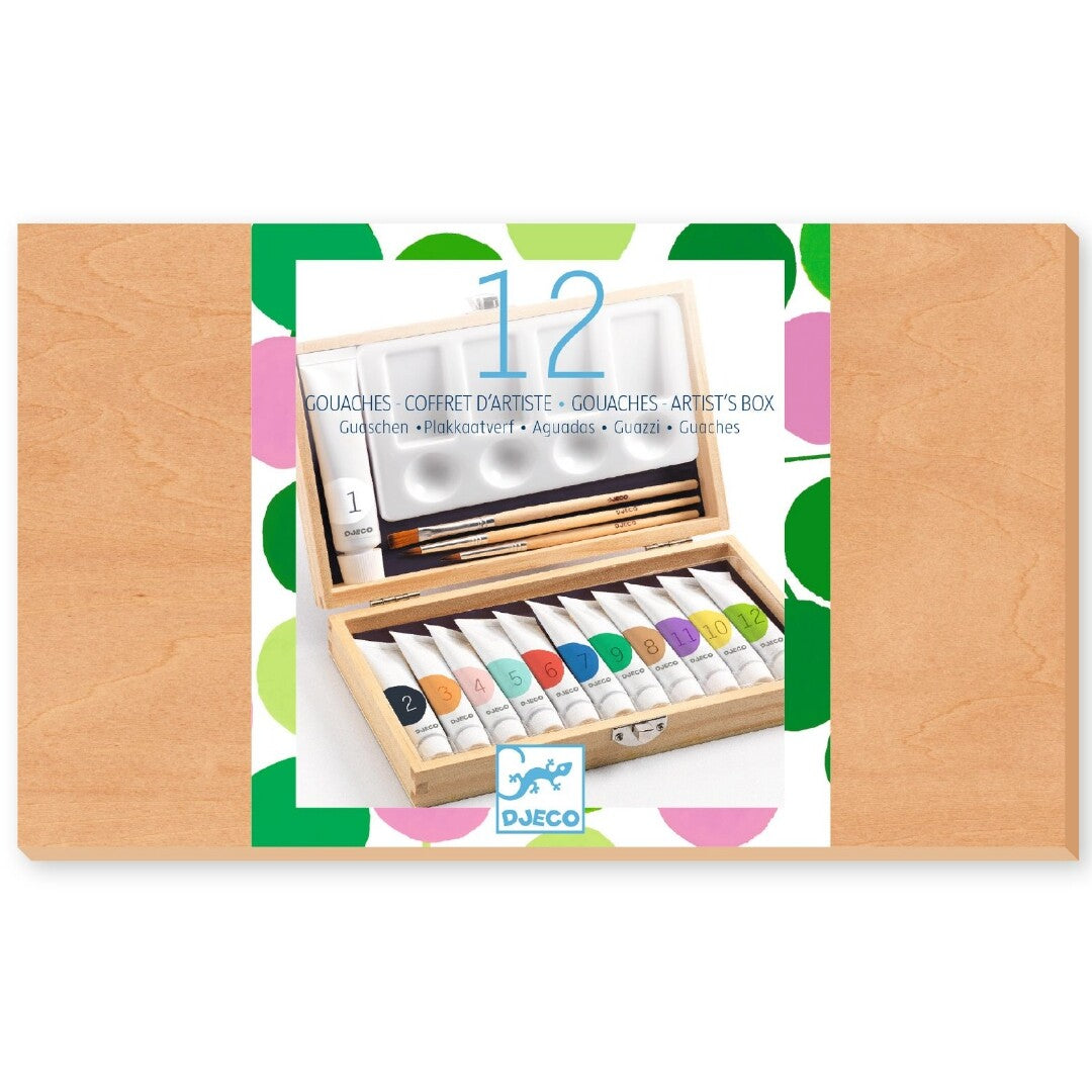 djeco schilderset waterverf gouache - 12 kleuren | DJ08908 | 1