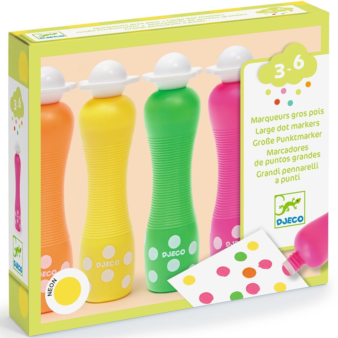 djeco schuimmarkers neon - 4st | DJ09059 | 0