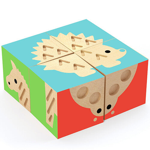 djeco sensorische blokpuzzel touchbasic - 4st | DJ06217 | 0