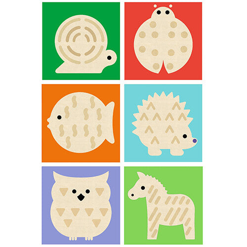 djeco sensorische blokpuzzel touchbasic - 4st | DJ06217 | 1