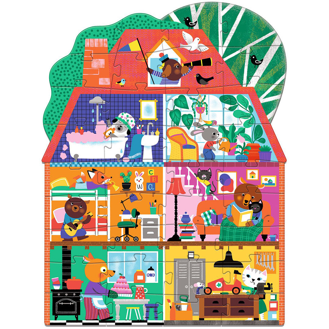djeco silhouetpuzzel het huis van de kleine vriendjes - 36st | DJ07169 | 0