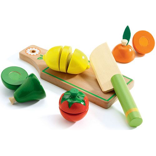 djeco speelfruit en - groenten met snijplankje | DJ06526 | 0