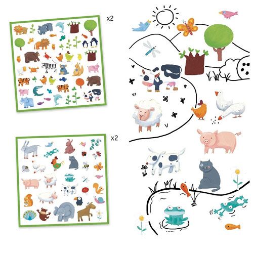 djeco stickers dieren - 160st | DJ08841 | 2