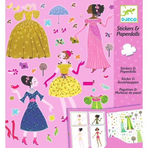 djeco stickerset aankleedpoppen jurken  | DJ09690 | 0