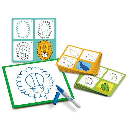 djeco tekenkaarten step by step - dieren - animo and co | DJ08319 | 2