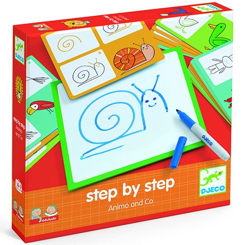 djeco tekenkaarten step by step - dieren - animo and co | DJ08319 | 4