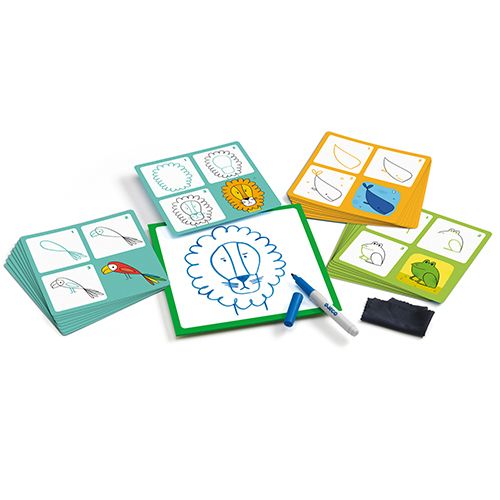 djeco tekenkaarten step by step - dieren - animo and co | DJ08319 | 5