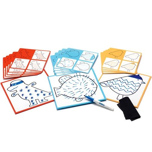 djeco tekenkaarten step by step - dieren - graff' and co | DJ08324 | 1