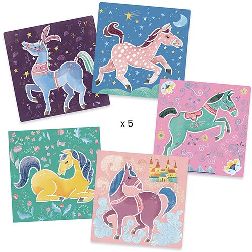 djeco tekensjablonen paarden | DJ08915 | 1