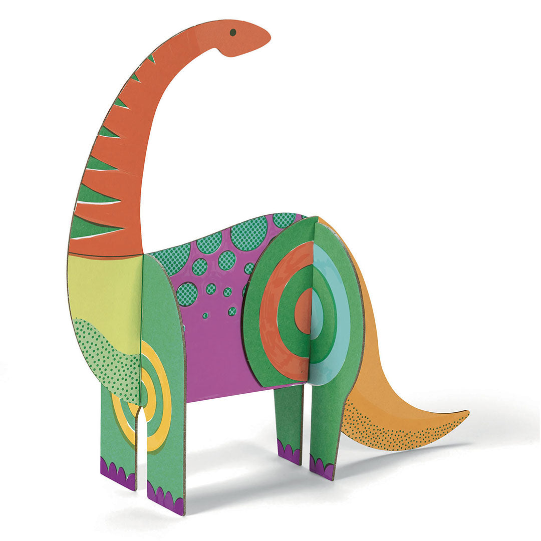 djeco 3D  kleurplaat speelfiguren - dinosaurussen | DJ08004 | 2