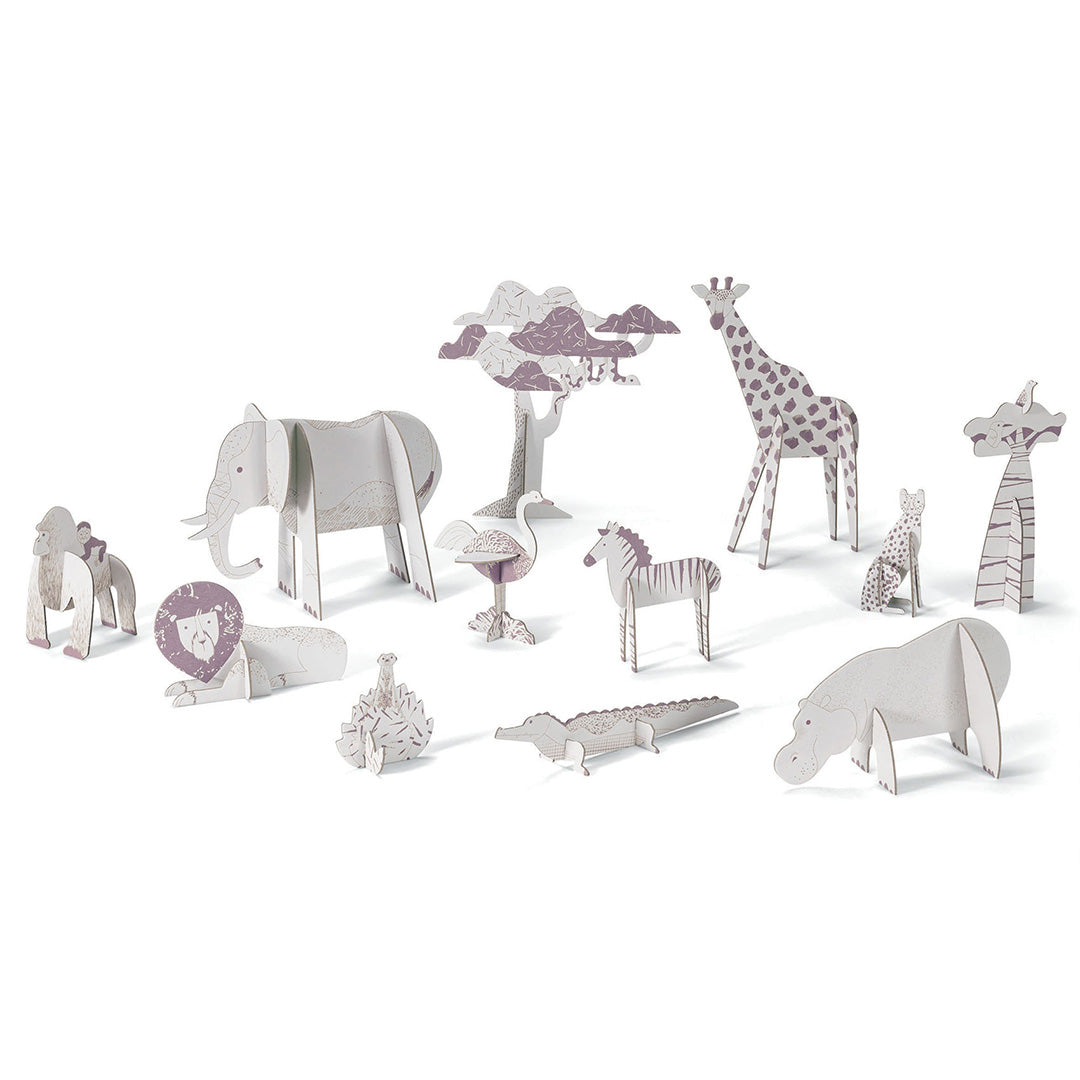 djeco 3D  kleurplaat speelfiguren - savanne | DJ08003 | 1