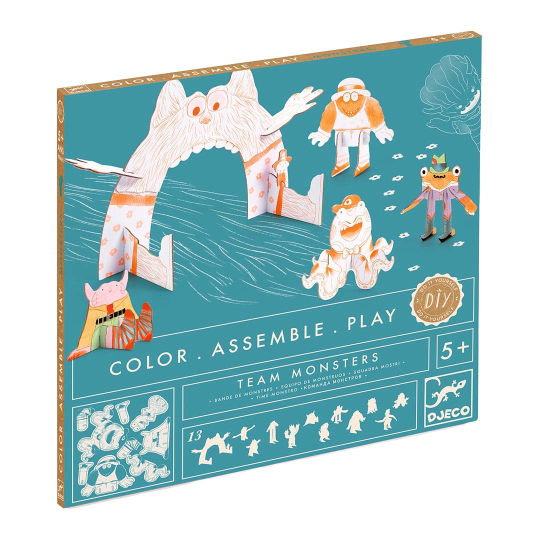 djeco coloriage 3D figurines - monstres mignons
