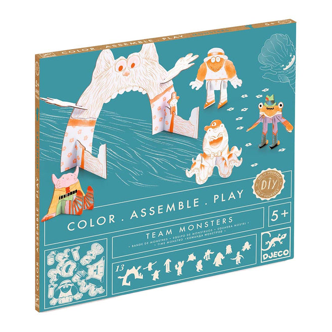 djeco coloriage 3D figurines - monstres mignons