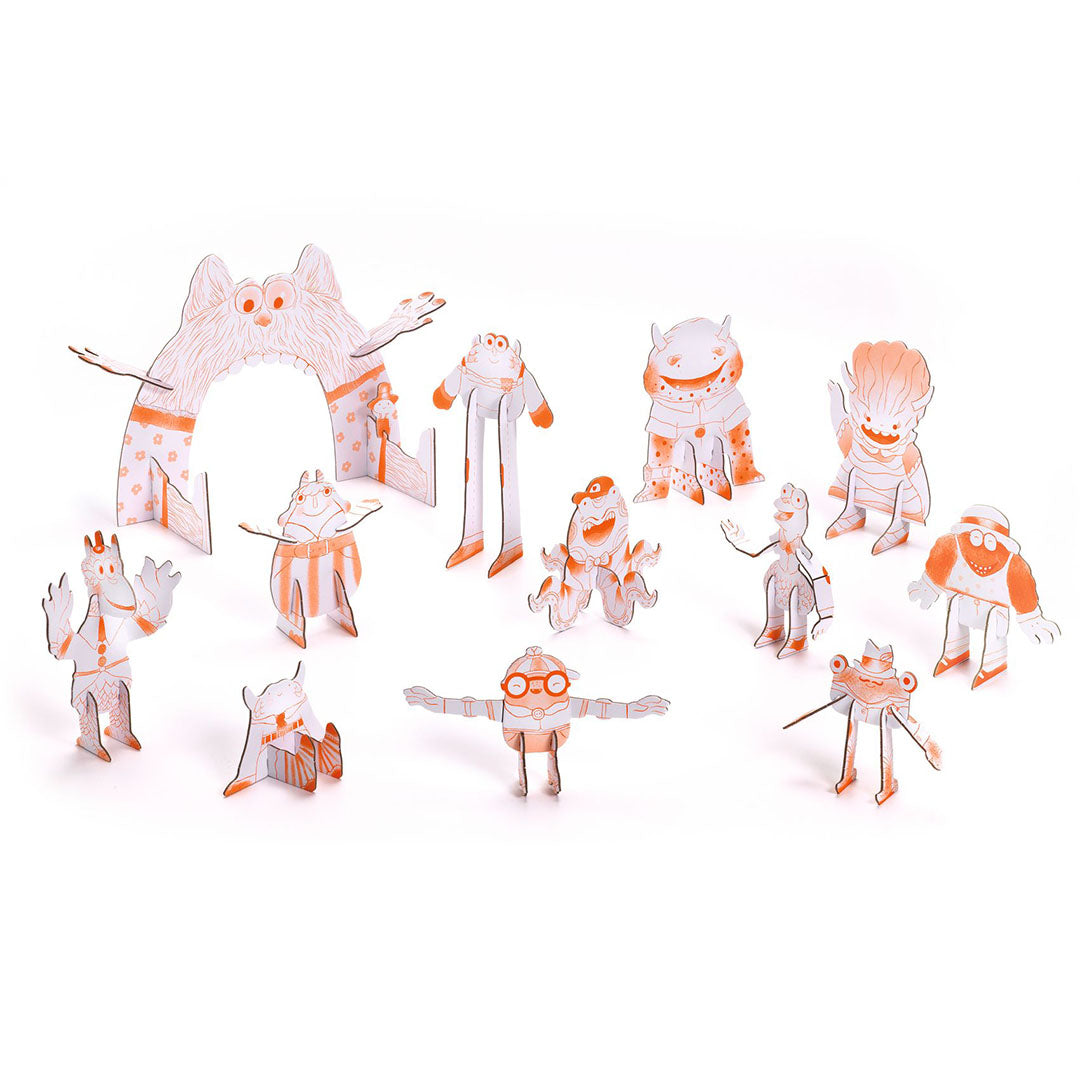 djeco coloriage 3D figurines - monstres mignons