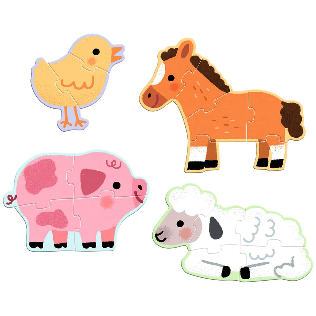djeco puzzel 4 boerderijdieren - 3,4,5,6 st | DJ07153 | 1