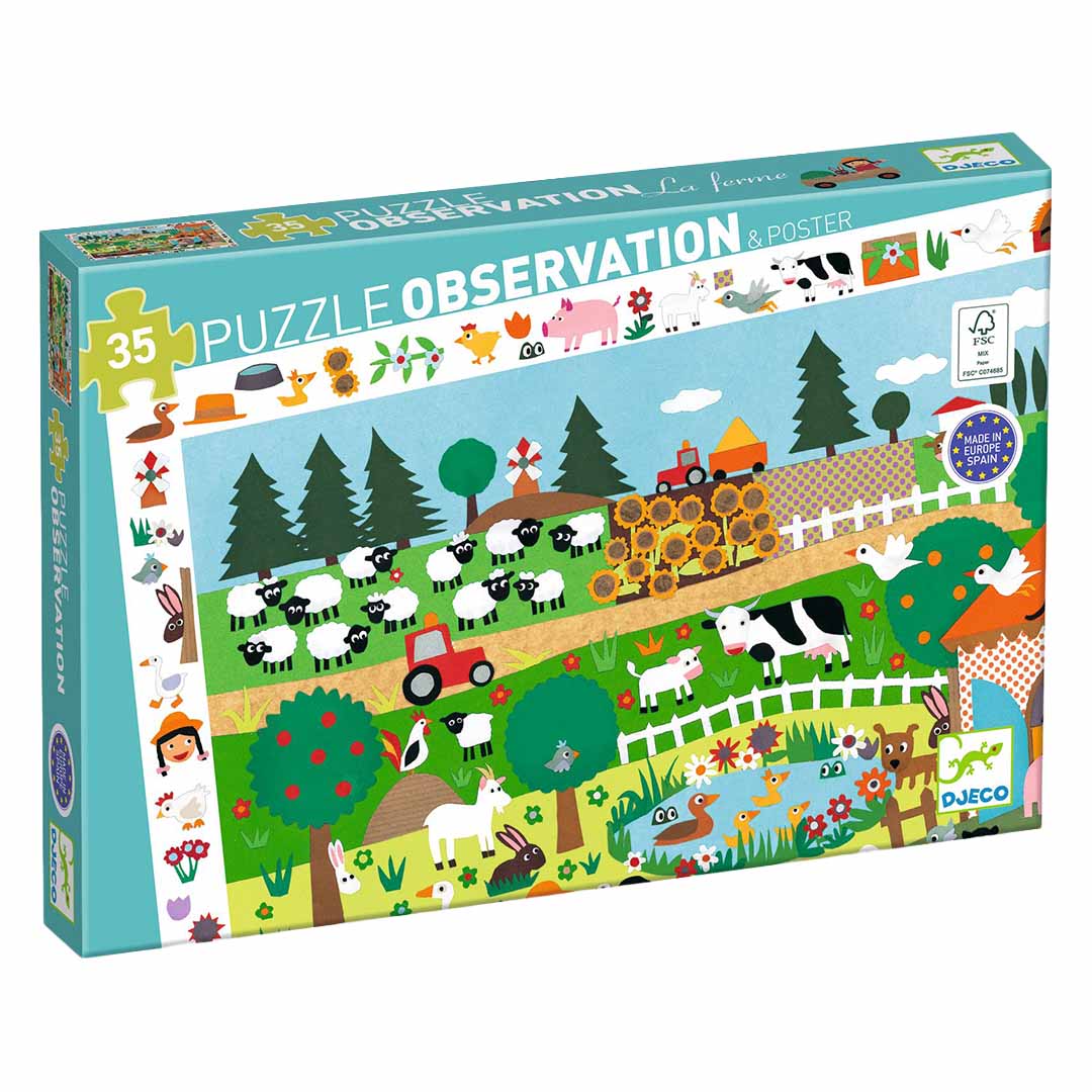 djeco puzzle observation la ferme (35 pièces)