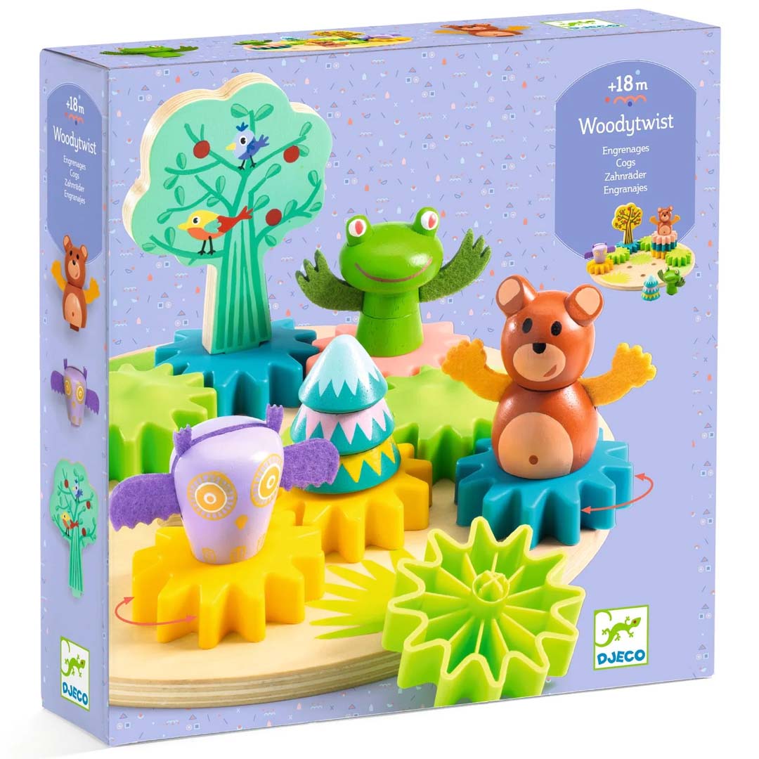 djeco jouet d'engrenage - animaux de la forêt