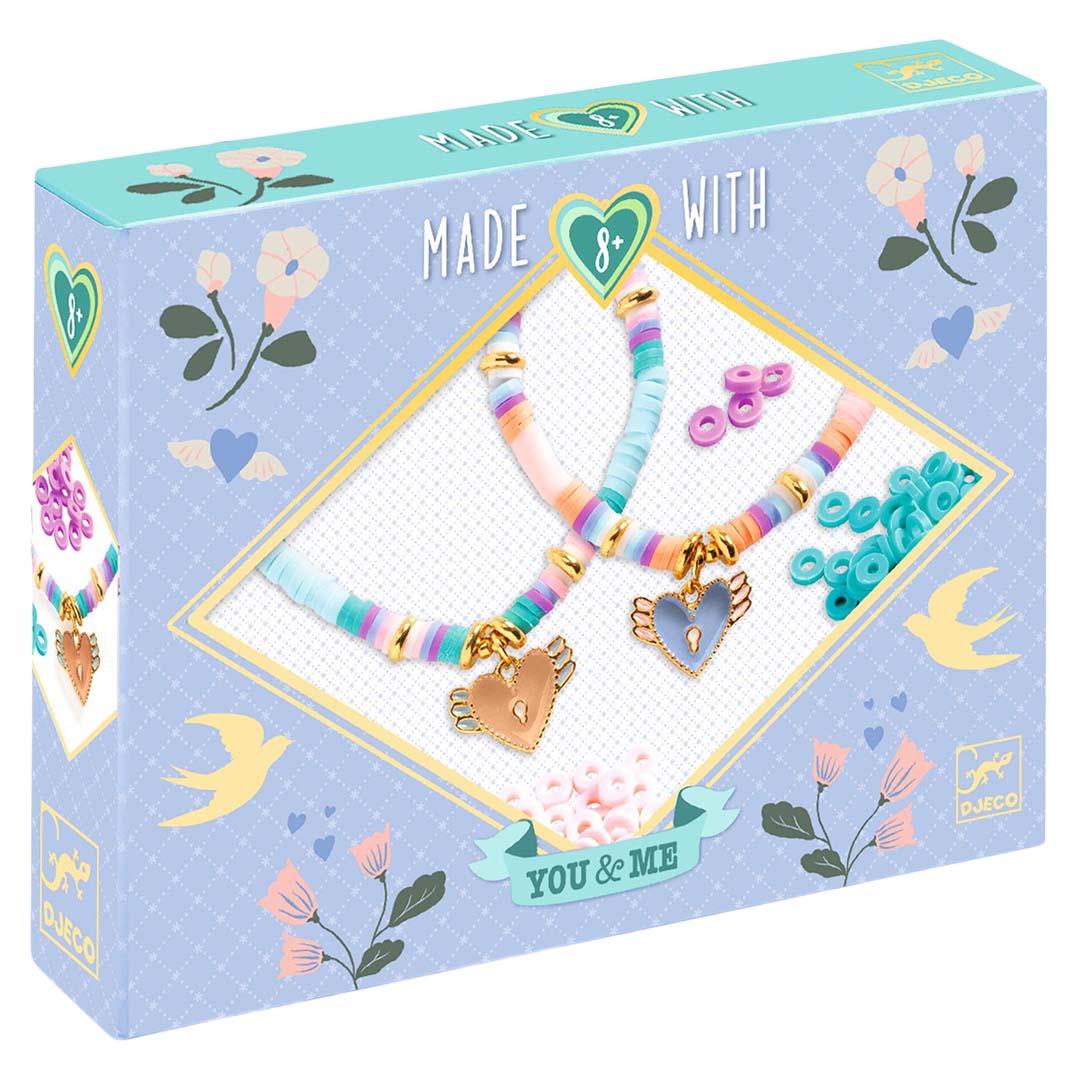 djeco armbandjes maken me & you - heart heishi
