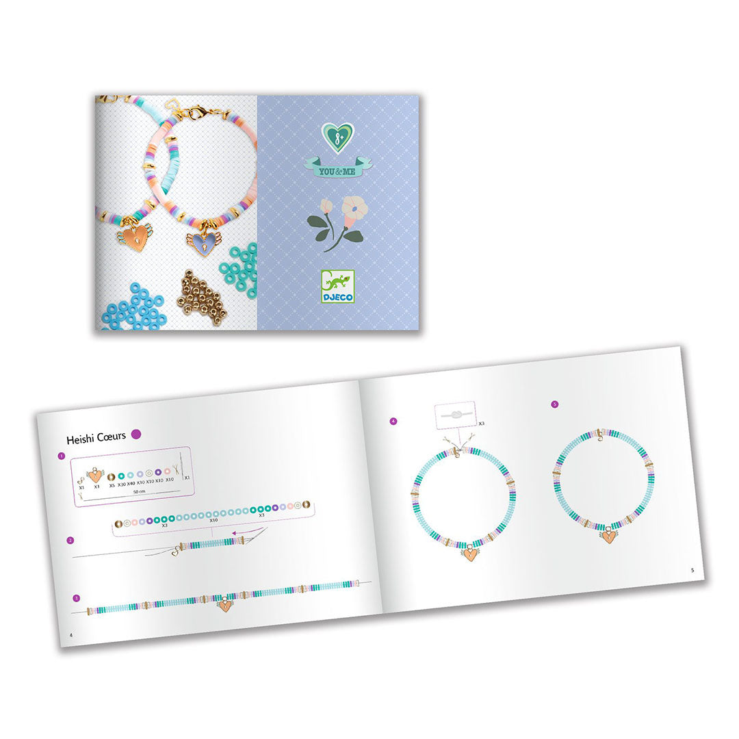 djeco armbandjes maken me & you - heart heishi