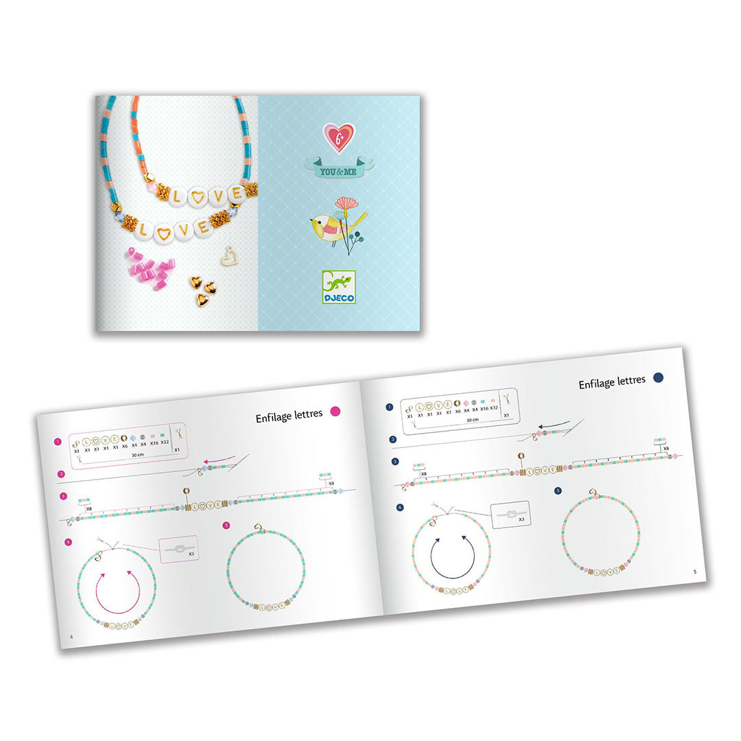 djeco armbandjes maken me & you - letter threading | DJ00012 | 3