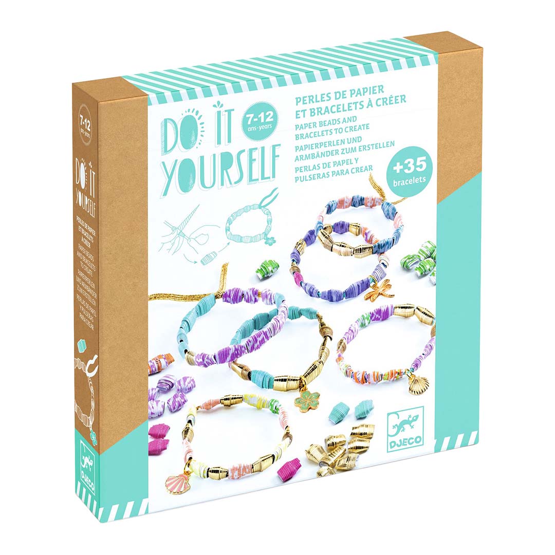 djeco armbandjes maken papieren kralen - stijlvol en goud | DJ07972 | 0