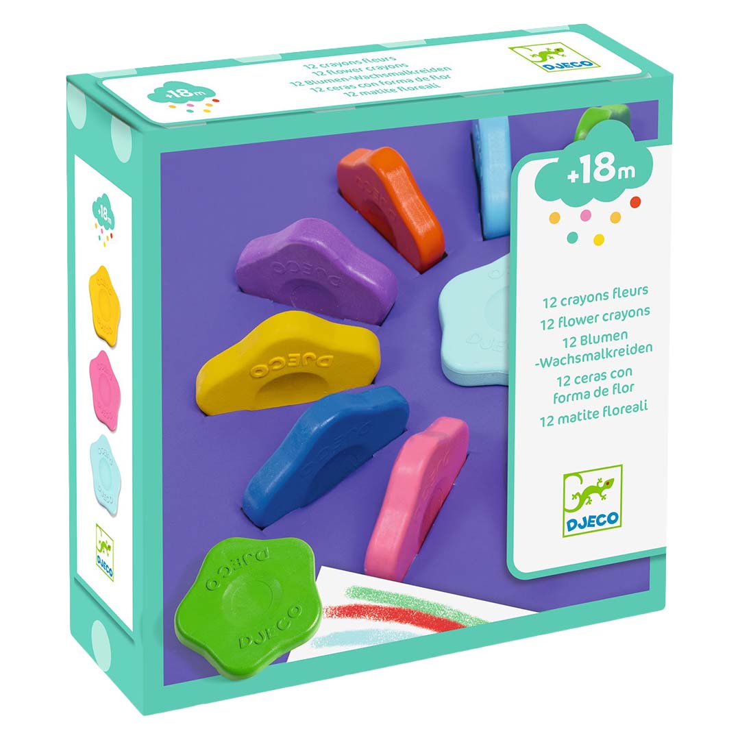 djeco craies fleurs - 12 pcs