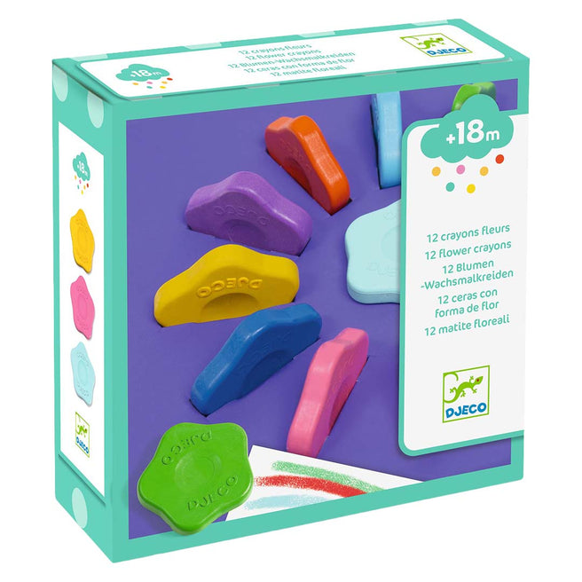 djeco craies fleurs - 12 pcs
