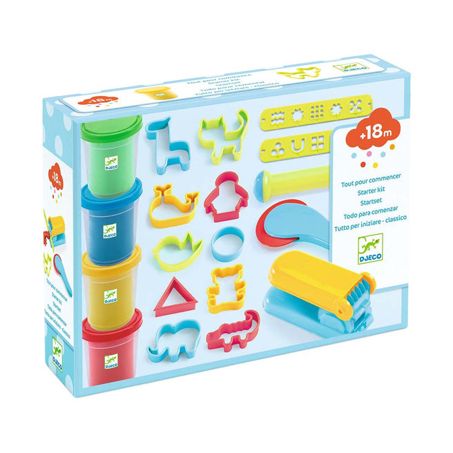 djeco pâte à modeler avec 4 pots et 15 accessoires
