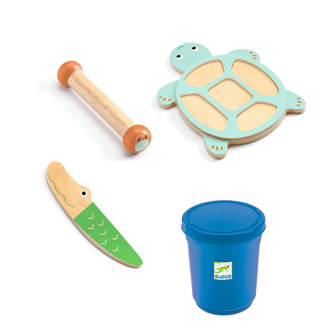 djeco pâte à modeler avec outils myplastijungle - 4 pièces