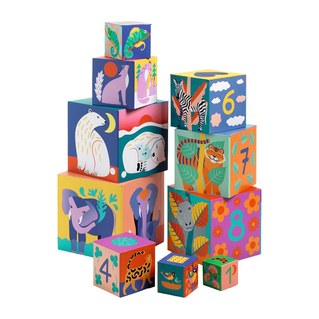 djeco blocs de construction animaux sauvages