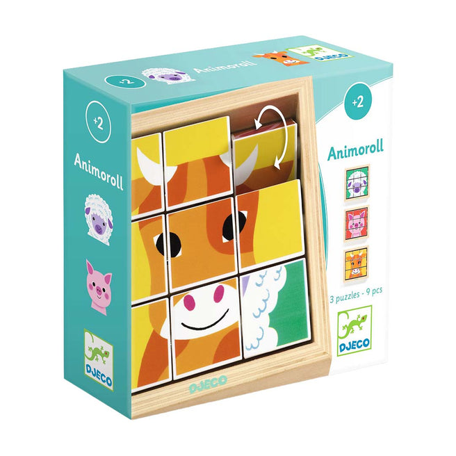 djeco draaipuzzel animoroll - 9st