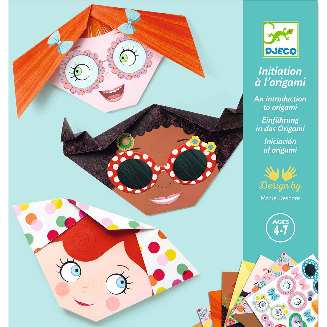 djeco origami facile - visages rigolos