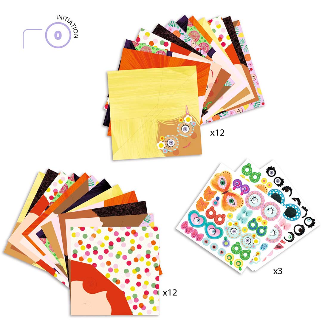 djeco eenvoudige origami - grappige gezichten | DJ08757 | 3