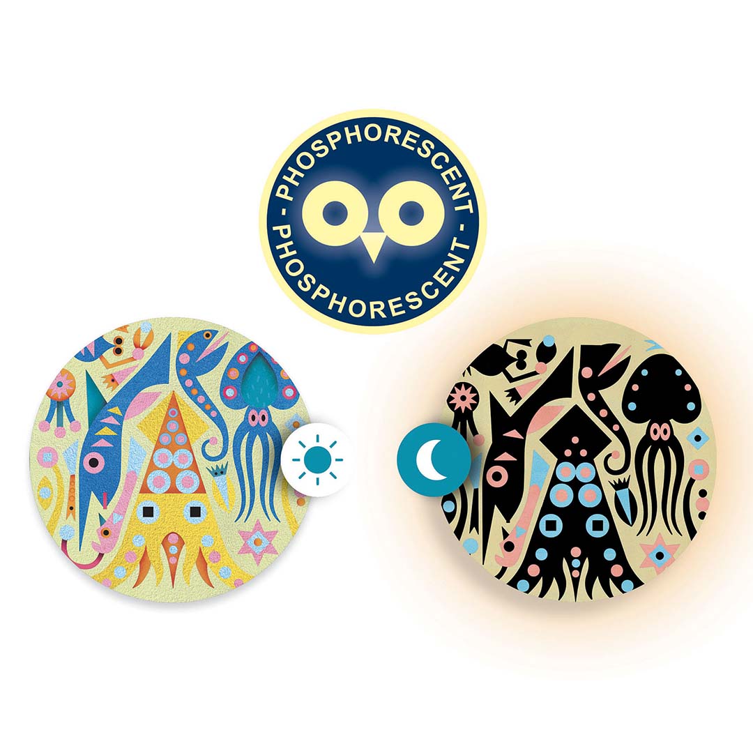 djeco gekleurd zand glow in the dark - zeedieren | DJ08679 | 4