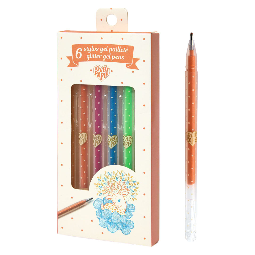 djeco gelpennen - glitter - 6st | DD03755 | 2