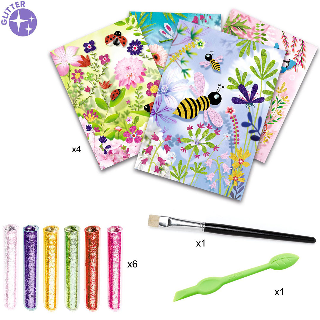 djeco glitterschilderijen vlinders en kleine beestjes | DJ09503 | 2