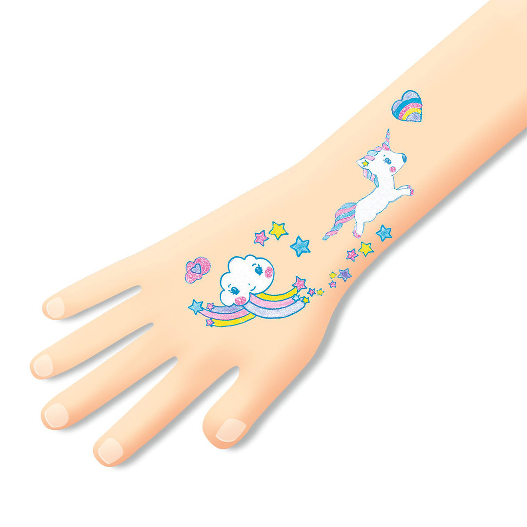 djeco tatouages à paillettes - licornes